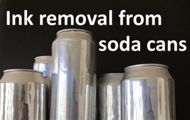 How to remove ink from soda cans